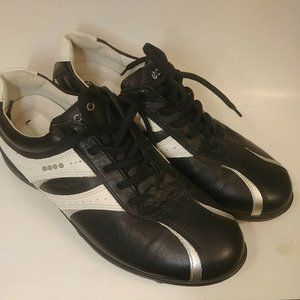 Ecco Biom Hydromax Black White Soft Spike Golf Sneakers  women's Sz 38 EU